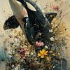 Orque dans la mer de fleurs sur Eva Lee