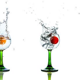 Spritzer im Weinglas | Triptychon von Emajeur Fotografie