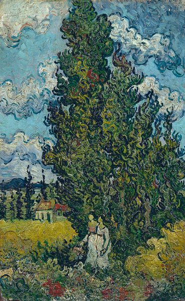 Cyprès et deux femmes, Vincent van Gogh par Des maîtres magistraux
