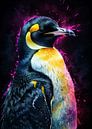 Keizerspinguïn Neon Aquarel van MIROKKU thumbnail
