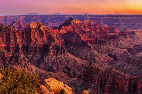 Grand Canyon bij zonsondergang, Arizona, VS
