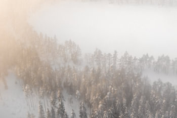 Norwegian wilderness from the air | Abstract nature photo sunrise