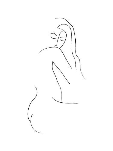 Elegant Woman Line Drawing