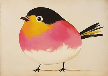 Oiseau joyeux | Oiseau coloré à poitrine jaune