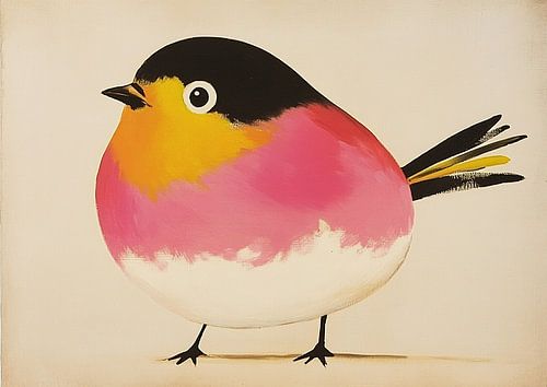 Oiseau joyeux | Oiseau coloré à poitrine jaune