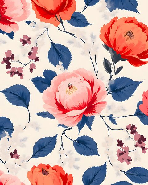 Fleur cramoisie et corail par Kintsugi99 