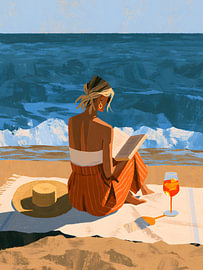 Beach Reading with Aperol Spritz by Mosaic Dialogue