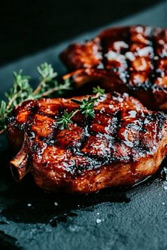Grilled lamb chops with herbs by Poster Art Shop