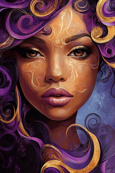 Fascinating beauty with purple hair by Poster Art Shop