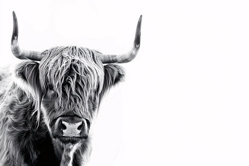 Majestueuze Schotse Hooglander in Hoog Contrast