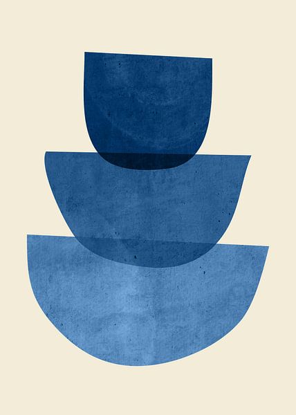 Geometric Abstract Shapes Blue by ThingDesign 