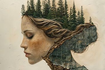 Portret Natuur | Collage | Modern van De Mooiste Kunst
