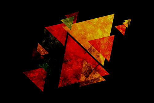 Inferno-Fragmente – Geometrische Grunge-Komposition