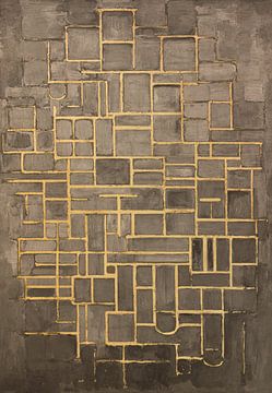 Piet Mondrian's Composition No IV in nieuw jasje Nr. 2 van Kjubik