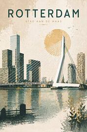 Pont Erasmus | Rotterdam | Couleur or | Plein de charme