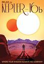 STK204706S-Kepler-16b orbits a pair of stars in this retro space poster. by Stocktrek Images thumbnail