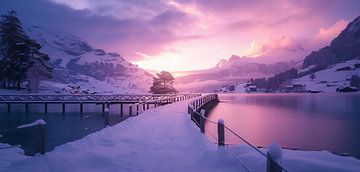 Scandinavische wintermagie, ijzige uitzichten van fernlichtsicht