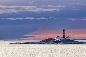 Blick auf den Leuchtturm Landegode Fyr in Norwegen