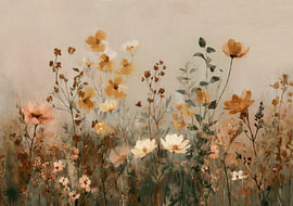 Wildflower meadow in warm earth tones and ochre by Niklas Maximilian