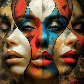 Portrait: Symmetry of Interwoven Identities by Color Square