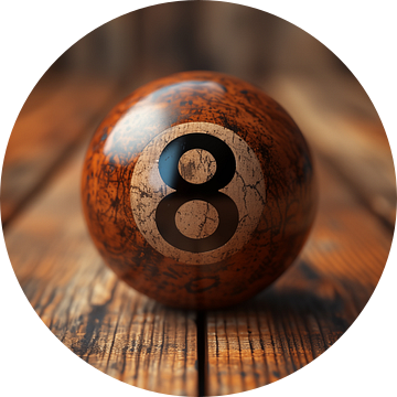 Biljartbal 8 hout vintage