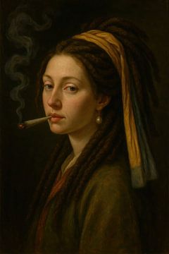 Girl with the pearl earring Joint Reggae by Poster Art Shop