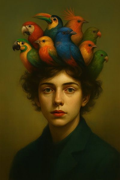 The crown of exotic birds by Marcel van Oene