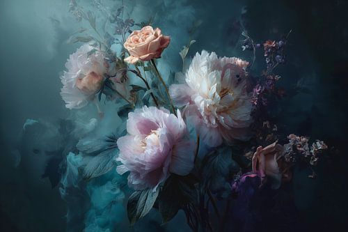 Dance of Roses and Peonies no.1