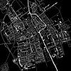 Delft Stadskaart | Zwart | Vierkant of als Wandcirkel van WereldkaartenShop
