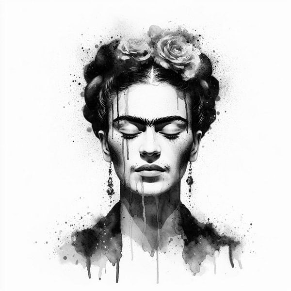 Watercolor Portrait of Frida by J.O. Han
