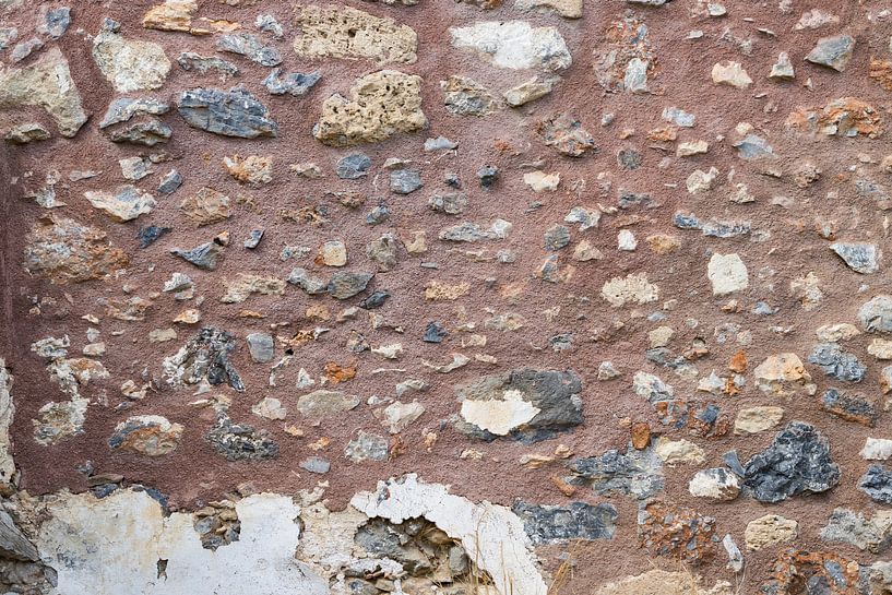 Detail oude ingemetselde muur van Yke de Vos