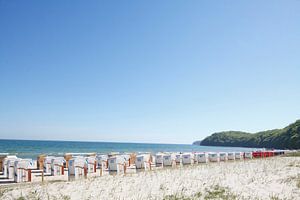 Strand mit Strandkörben, Binz auf Rügen, Insel Rügen, Mecklenburg-Vorpommern, Deutschland