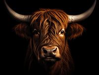 Majesteit van de Nacht - Schotse Hooglander in Contrast