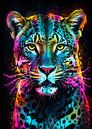 Luipaard Neon Aquarel van MIROKKU thumbnail