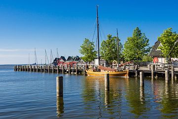 Sailing ship in the port of Ahrenshoop van Rico Ködder