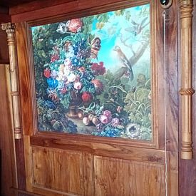 Kundenfoto: Großes Blumenstillleben mit Vögeln, Johann Baptist Drechsler, auf fototapete