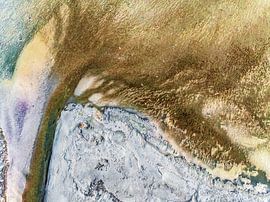 Fine-Art-Drohnenfoto einer Gezeitenlandschaft an der Küste von Sia Windig