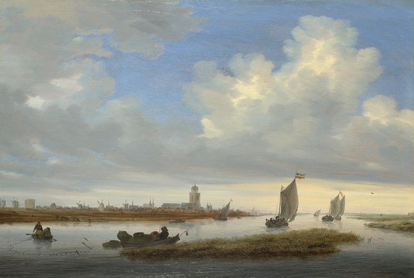 Ein Blick auf Deventer von Nordwesten aus gesehen, Salomon van Ruysdael von Meesterlijcke Meesters