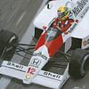 Peinture d'Ayrton Senna sur la Formule 1 sur Toon Nagtegaal
