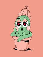 Verliefde cartooncactus