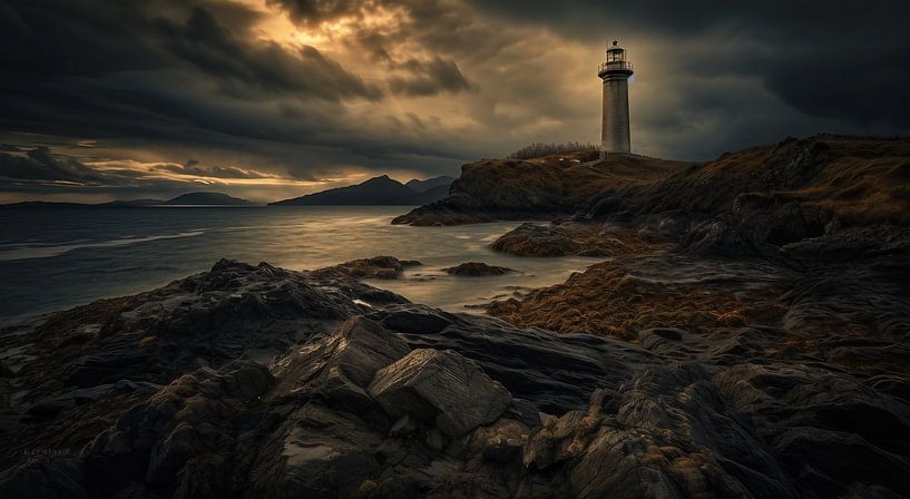 Kustmagie in het avondlicht van fernlichtsicht
