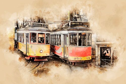 Historische Straßenbahn in Lissabon