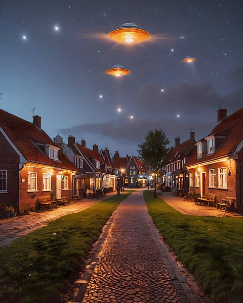 Ufo's over the village by Photufo