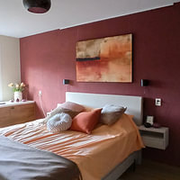 Klantfoto: Abstract Schilderij - Warme Aardetinten Rustig en Gelaagd van Joriali Abstract, als ArtFrame