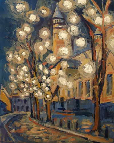 Festival lights at Our Lady's Square