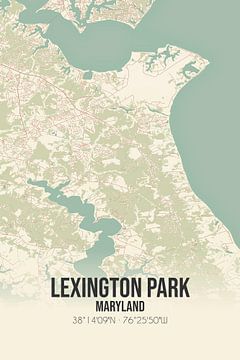 Carte ancienne de Lexington Park (Maryland), USA. sur Rezona