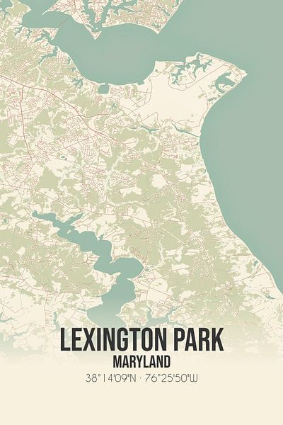 Vintage map of Lexington Park (Maryland), USA. by Prints of Place
