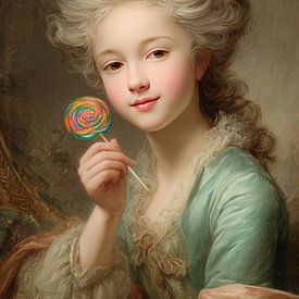 Dame baroque avec sucette - Merry Painting sur Dessins et peintures de Peter Pen