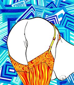 Bending Over (pin-up voorovergebogen) van Studio Fantasia