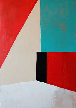 Rood Turquoise | Red Block Turquoise Wall